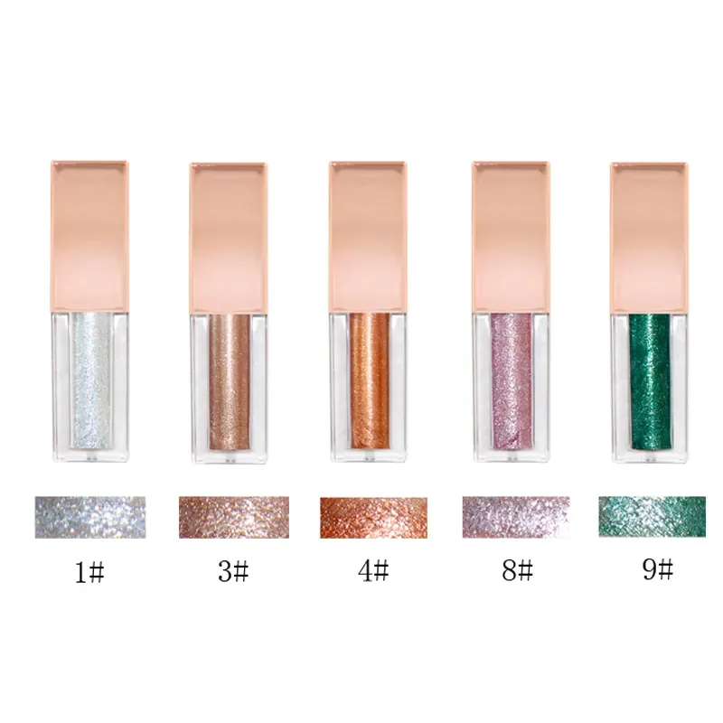 No Logo Pearlescent Liquid Eyeshadow Custom Eye Makeup Sequins High Gloss Diamond Waterproof Eyeshadow