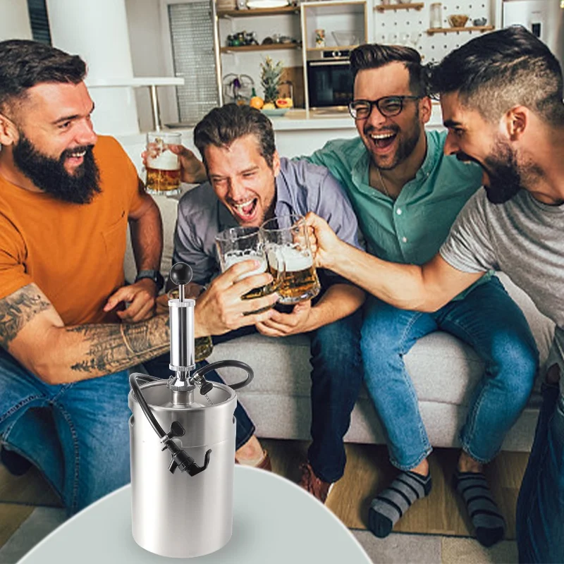 4Inch Party Pump  Keg Coupler Picnic Faucet & Beer Hose Portable Keg Tap Dispenser For Mini Keg