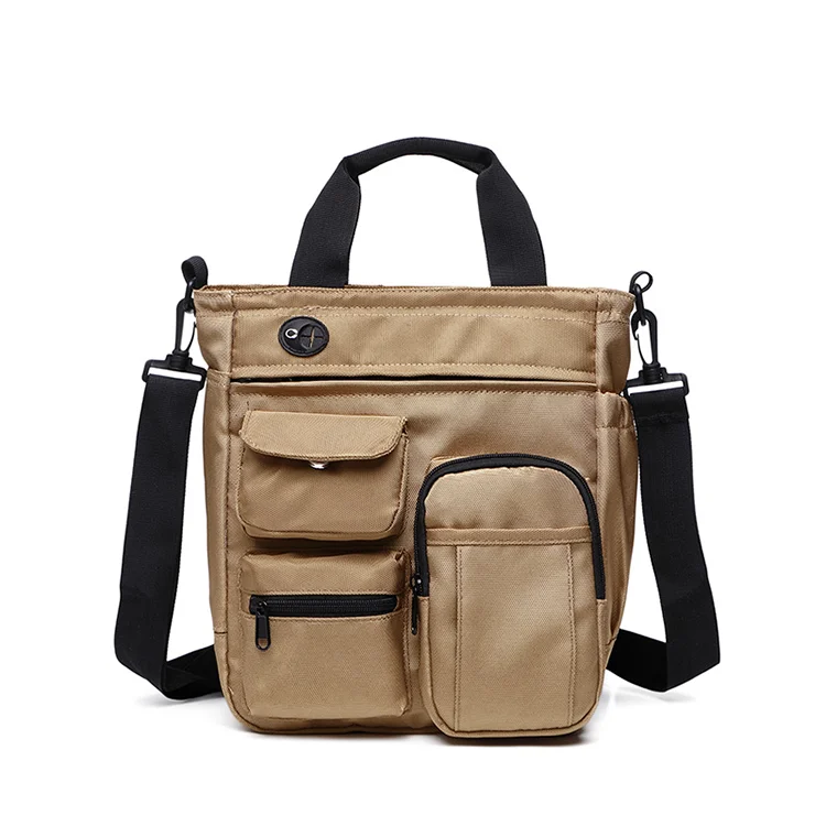 Wholesales Multiple Shoulder Bags For Men Dectachable Strap Handbag Custom Logo Big Crossbody Nylon Mens Laptop Messenger Bag