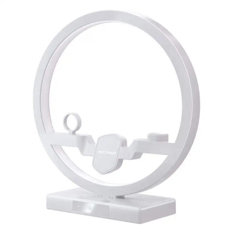 Wireless Charger Dock Station 4 In 1 USB Type C Charging Stand Fast Charging 3.0 For Mobile Phone Watch Headset Table Lamp