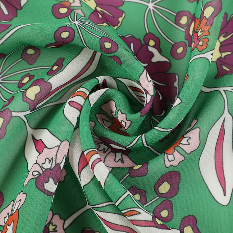 High quality soft material comfortable floral woven print china chiffon blouse fabric
