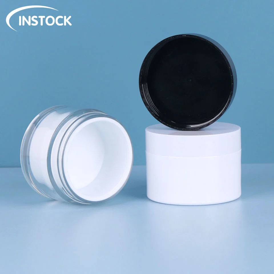 Manufacturer Customized Body Cream Plastic Packaging Jar 80/100/120ml White Plastic Pet Cosmetic Jar Cream Jar Pet Bottles