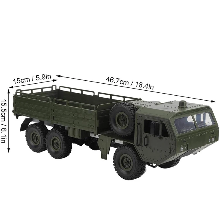 2.4Ghz Electric High Speed RC Truck Military Truck Off-Road Car 6WD Remote Control Military Car Toy for Kids
