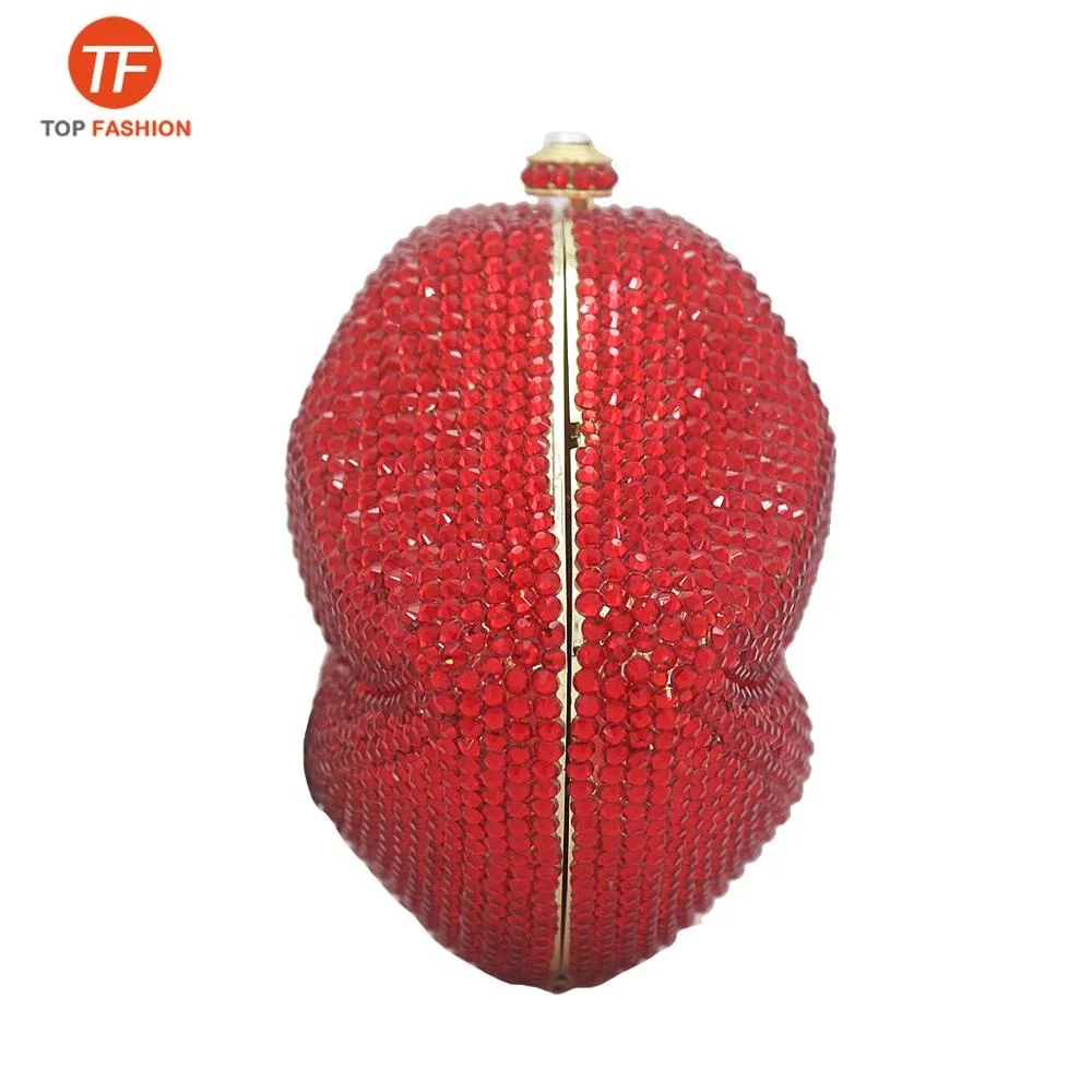 Diamond studded Pattern Clutch Crystal Party Bag Red Lip Wedding Purse Clutches Women Evening Bag