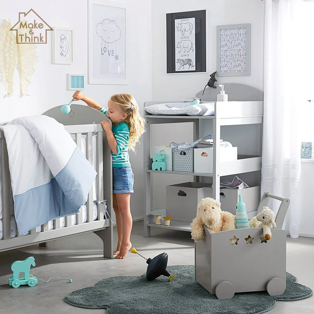 
Solid wood baby kids furniture toilet nappy changing table station 