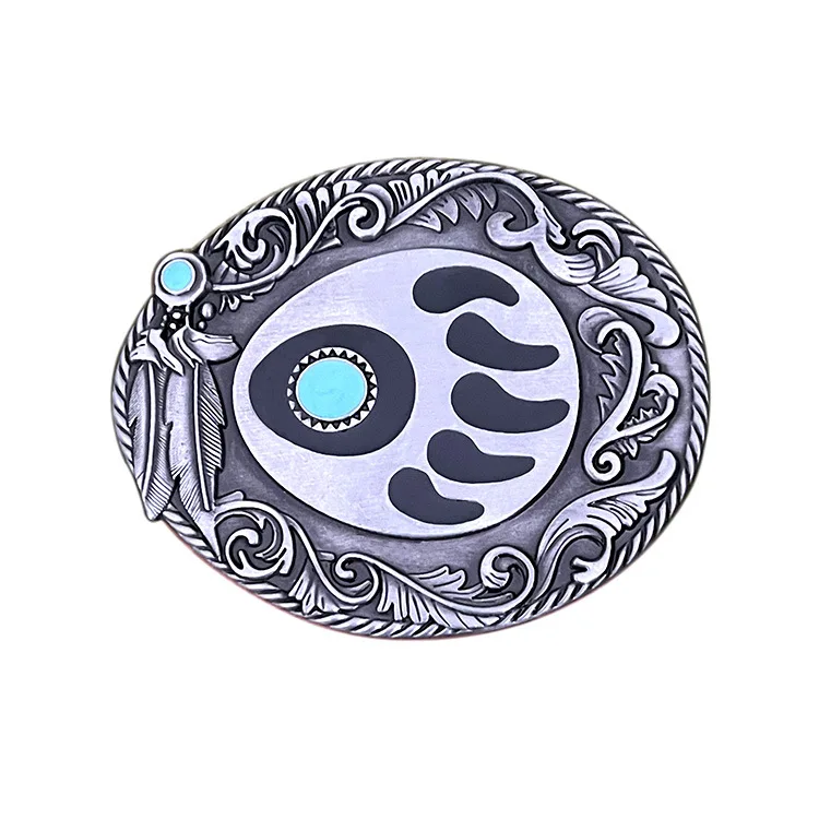 Custom Buckle Antique Western Rectangle Shape Belt Buckle Men Classic Poker