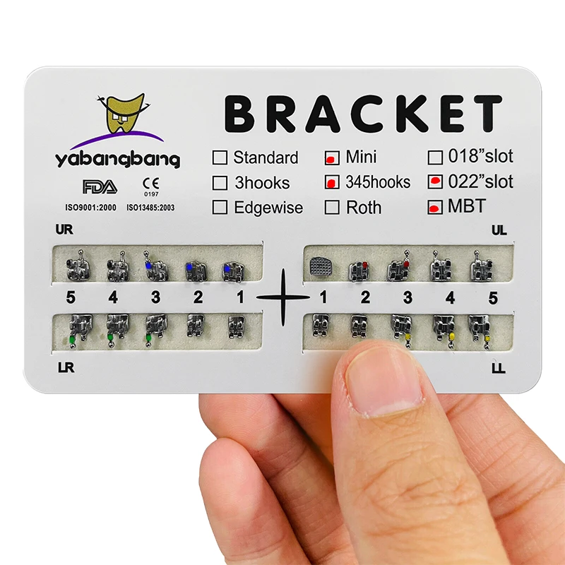 High quality Dental mini orthodontic Brackets standard edgewise mini metal brackets