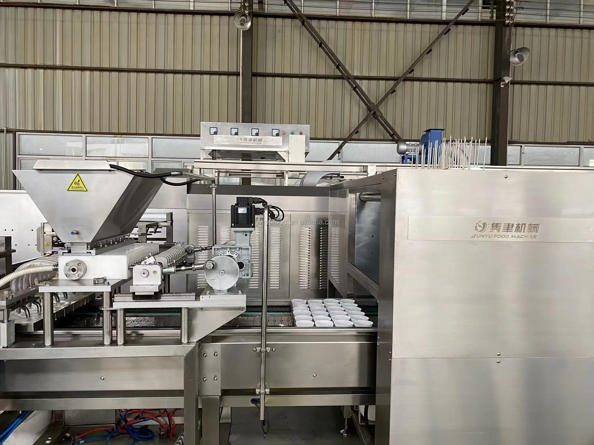 mini cake production line cupcake cup holder machine soft heart pastry dessert making machine liner cake production line