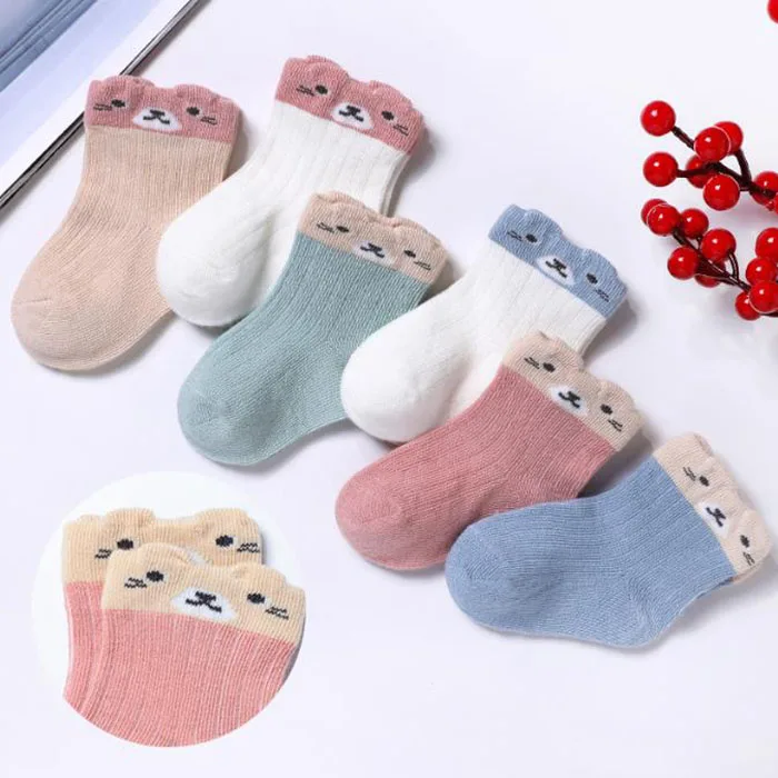 New Design Children Socks Cartoon Cute Baby Socks Combed Cotton Newborn Socks