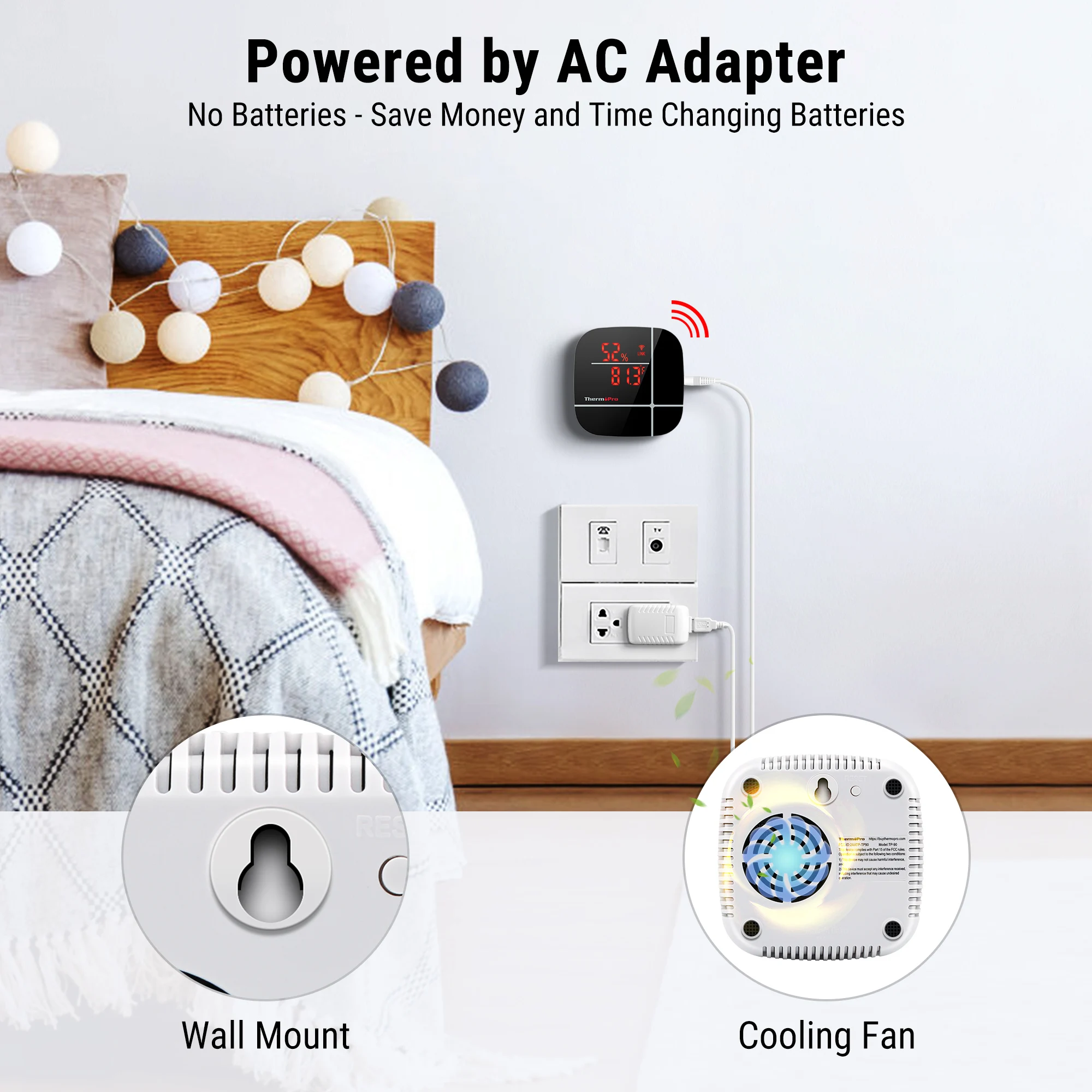 ThermoPro TP90 Smart WiFi Wireless Digital Thermometer Hygrometer for Household