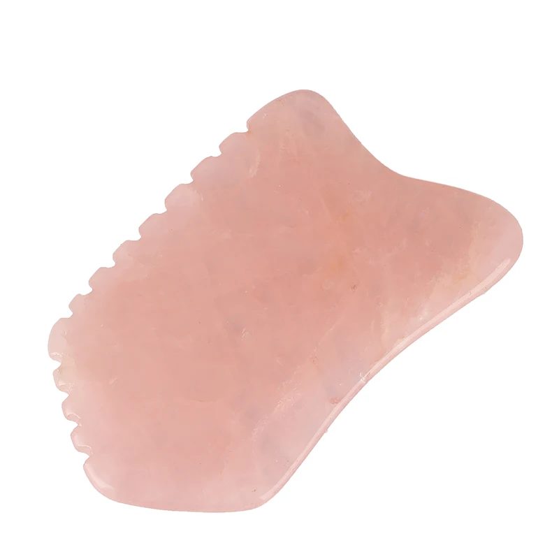 square Rose quartz Guasha board Comb Facial Tool Scalp Massager as a morning ritual practice releases tension (1600311045418)