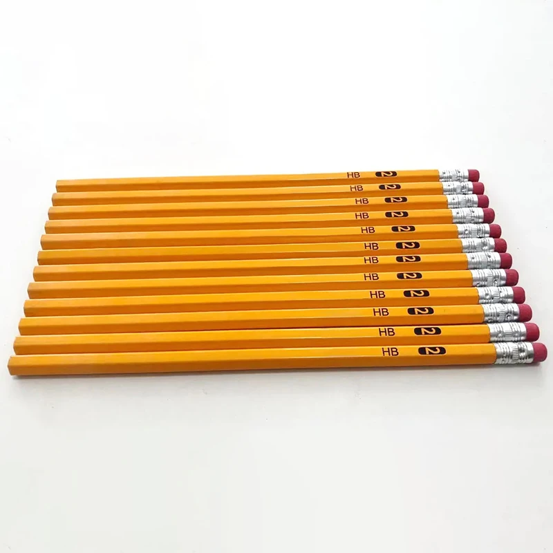 Kids school stationery set custom graphite HB2 pencils wholesale high quality wooden no.2 pencils with logo custom printed
