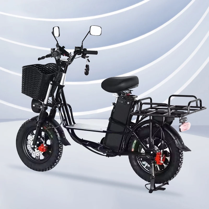 16 inch 48V 60V 500W 800W 1000W Food Delivery Truck Electric Bike Lithium Battery Oil Brake Heavy-duty King Electric Bicycle