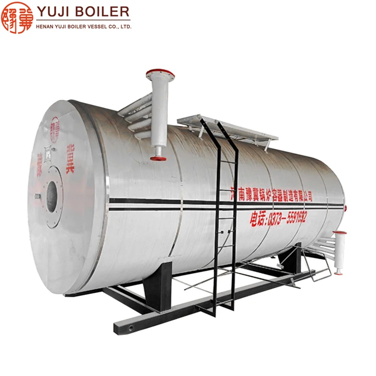 Industrial gas boiler operating at high temperatures