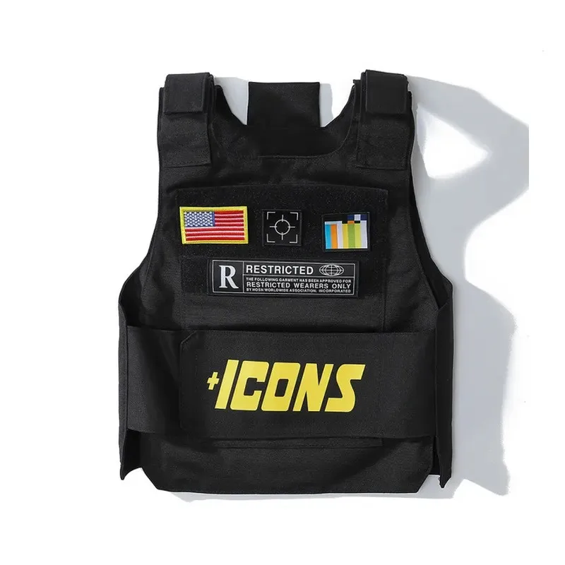 Custom Logo Tactical Jacket Vest Training CS Vest Tactical Hip hop Street Rapper FASHION VEST With Patches