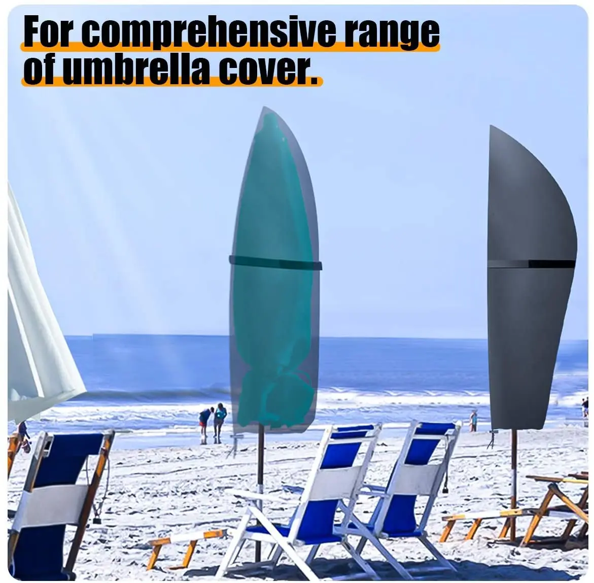 custom logo 210d Patio Parasol Beach Waterproof Umbrella cover Garden Outdoor Umbrella Cover with Zipper