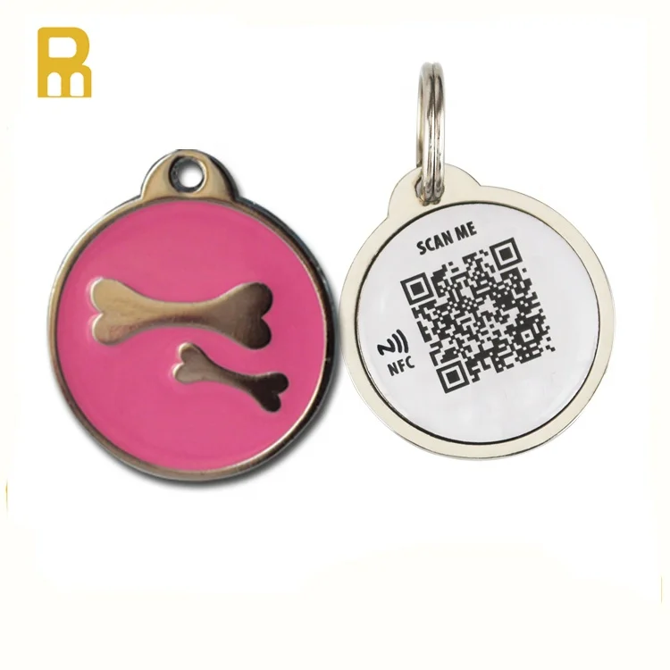Custom Cheap NFC Pet Tag Rfid Finds Pet Dog Tag Anti-Lost Pet Epoxy ID Dog Tag