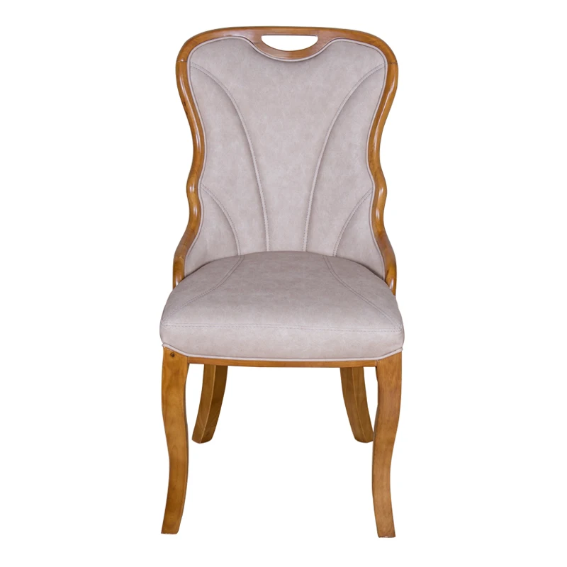 Wholesale sillas de comedor de madera Luxury Elegant Dining Room Furniture Cream Home Kitchen Upholstered Wood Dining Chair