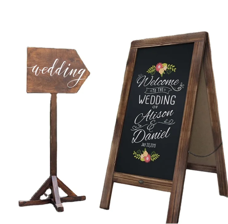 Creative Two-Sided Blackboard Home Decoration Hotel Bar Clipboard Wooden Blackboard Message Board Cake Decoration Crafts
