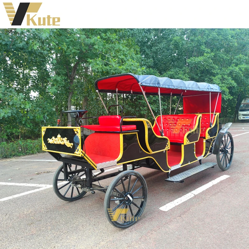 Retro style horse carriage ideal for sightseeing tours classic European horse wagon for castle