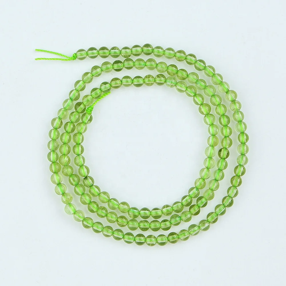 JSES Natural A+ Peridot 3mm Loose Stone Beads for Jewelry Making DIY Wholesale Gemstones Crystal Agate Jade Jasper Loose Beads