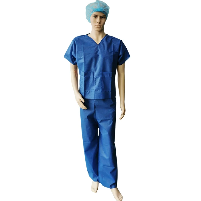 HOT! Disposable medical SMS Patient Pajamas for Men