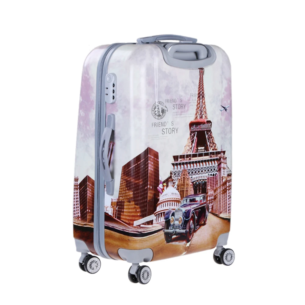 Винтажный автомобильный чемодан из поликарбоната, набор чемоданов на колесиках, чемодан для ручной клади