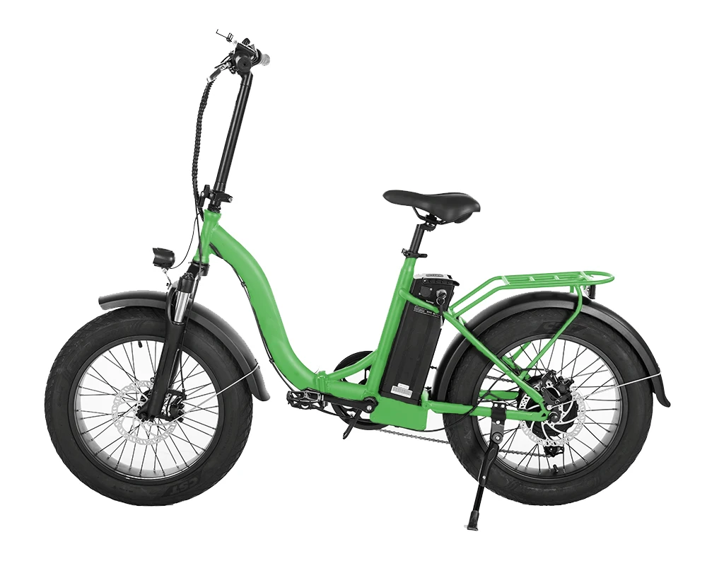 750 W Full Suspension Aluminum Alloy Frame Foldable Electric Bikes E-Bike 20 Inch Electric Belt Drive Folding Bike