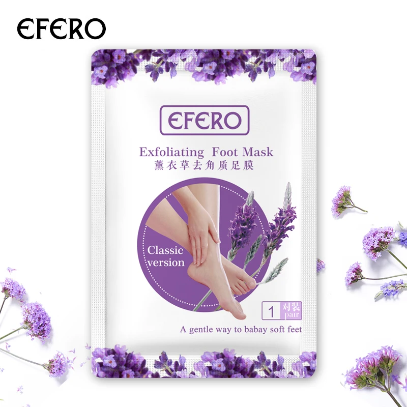Foot Care EFERO Organic Lavender Foot Mask Peeling Exfoliating Feet Mask Exfoliating Socks Feet Peel Mask