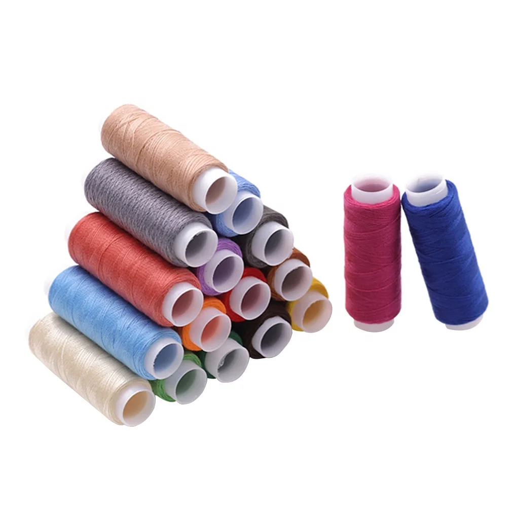 Home Used Colored 40s/2 Mini Spool Polyester Household Machine Finger Sewing Thread for Clothes