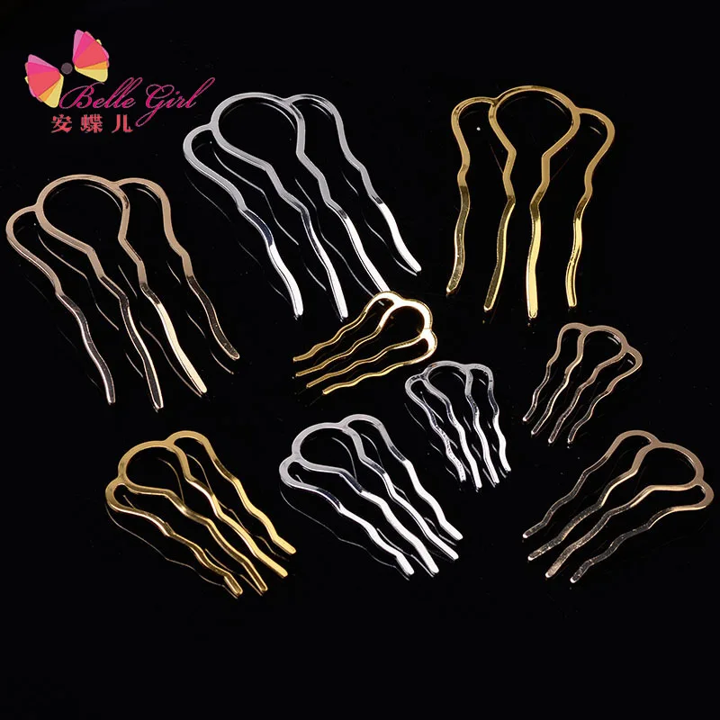 Bellegirl новый дизайн металлический гребень для волос завод запасы четырьмя зубьями