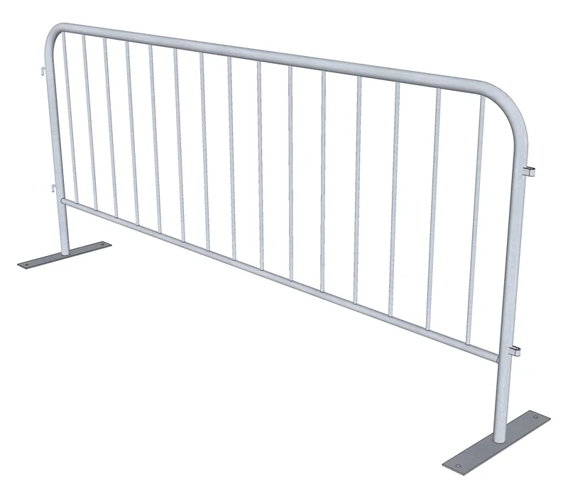 Galvanized crowd control barrier event fence with movable feature pedestrian using powder coated
