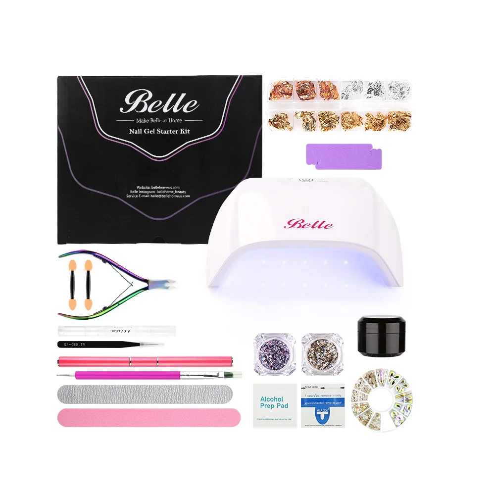 Бесплатный образец, наборы для дизайна ногтей, профессиональный маникюрный набор для ногтей, УФ светодиодная лампа, стикер, украшение