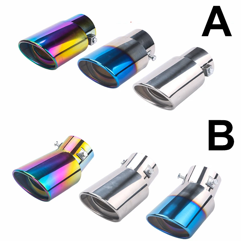 Car Auto Exhaust Muffler Tip Stainless Steel Pipe Chrome Trim Rear Tail Throat