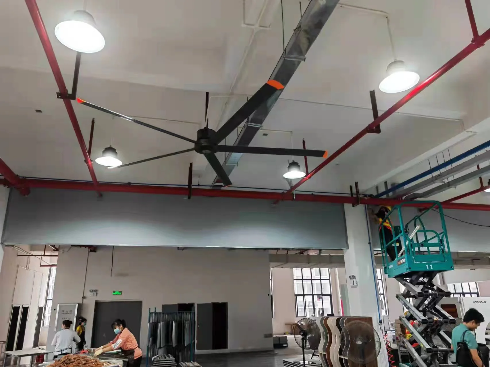 RTFANS PMSM direct drive 130 inch school restaurant big fan hvls commercial ceiling fan