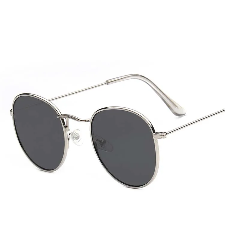 New Arrival Fashion UV400 Mirror Lenses Hot Sales Men Metal Steampunk Round Sunglasses Custom Print Engrave Logo Sunglasses PC