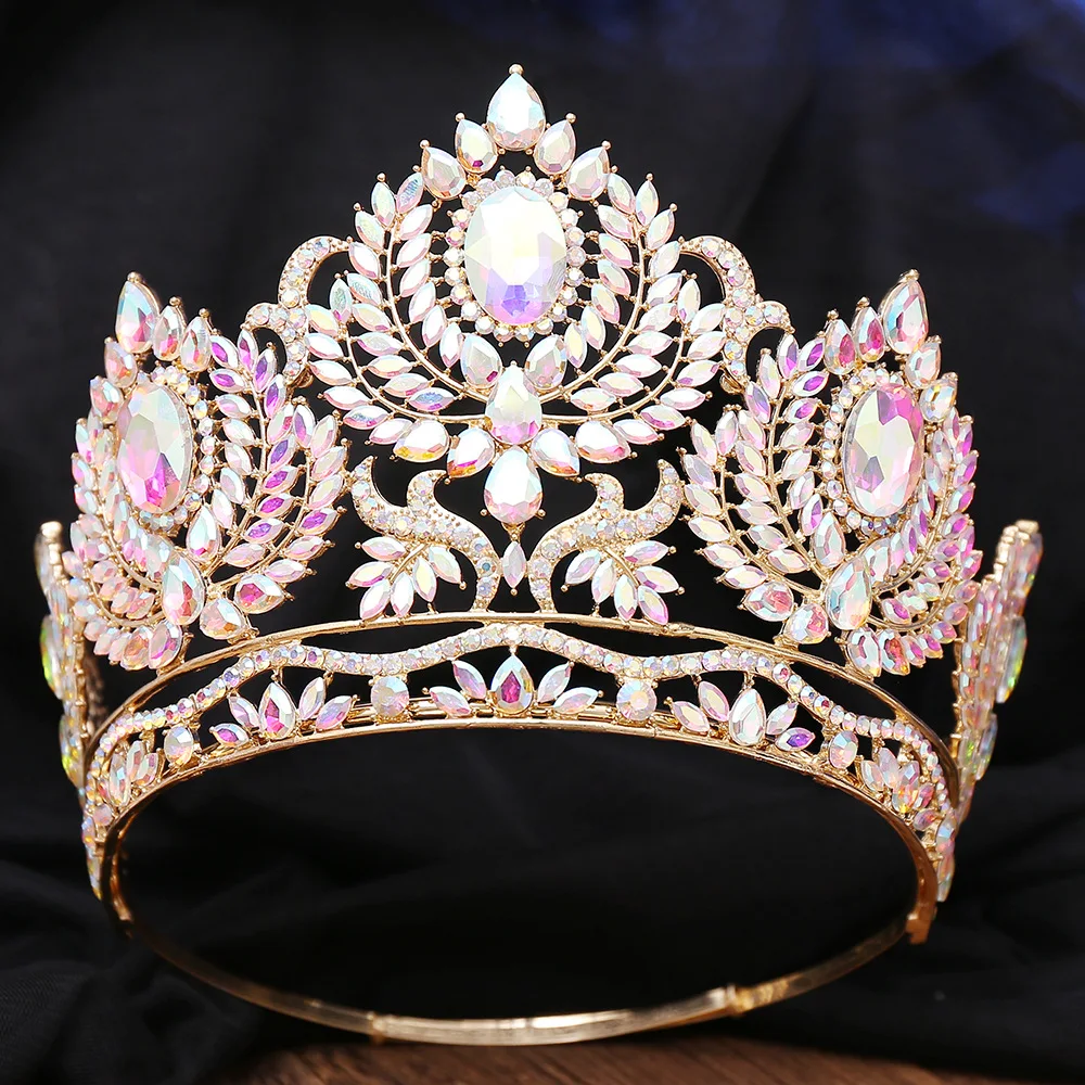 Adjustable Crystal Queen Diadem Hair Ornament Wedding Jewelry Worlds Miss Royal Beauty Universe World National Crown Pageant