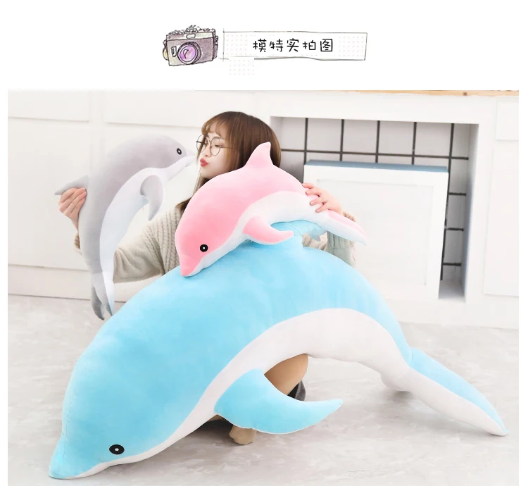 2024 HNSY hot selling dolphin plush sea animal soft pushie toys