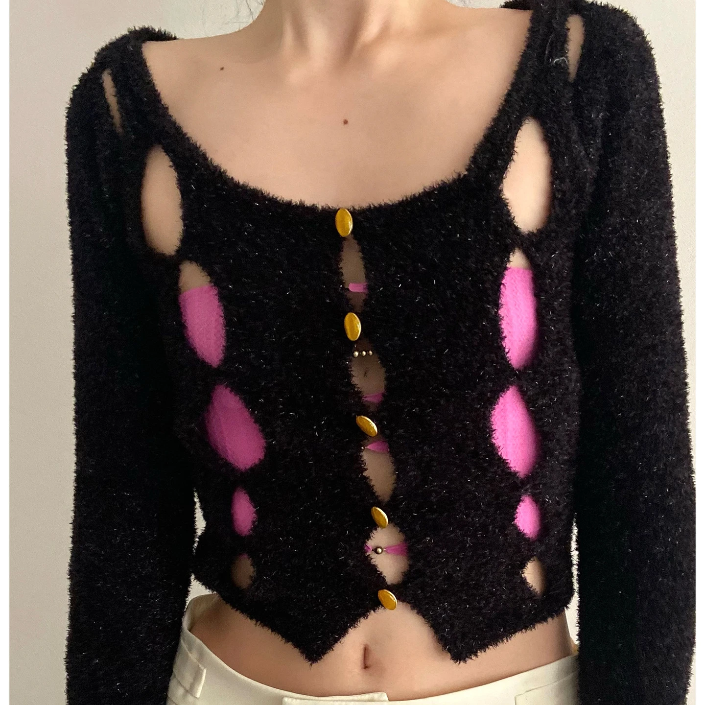 Cable knit wool and alpaca wool blend sweater jumpers women sweater v-neck pullover custom