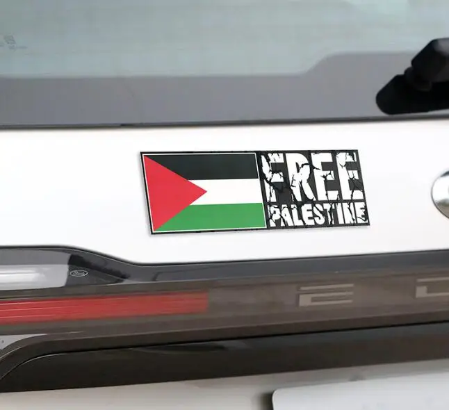 Free Palestine Flag Body Stickers 14*9 cm Car Decorative PVC Stickers 6-Color Printed Anti-Tank Stickers
