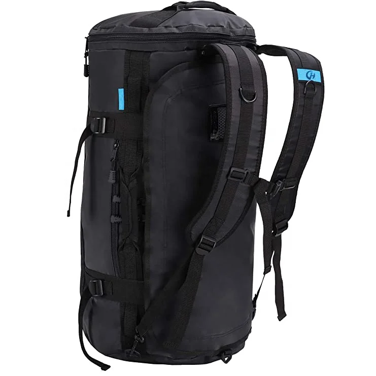 
High Quality Black 40L 50l 60l duffle bag backpack logo Custom Sports Gym Bag with Shoe Compartment 