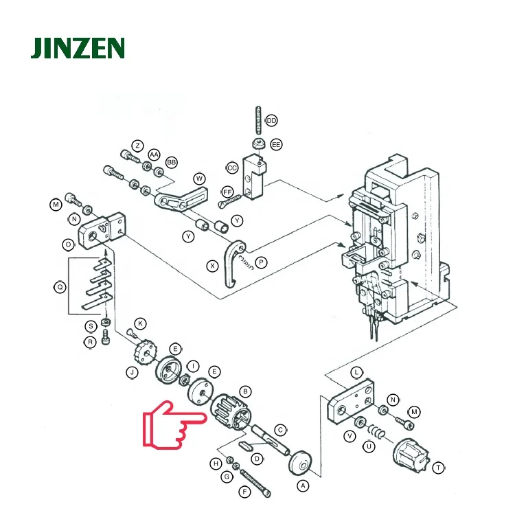 DT0138-001 Feed gear for Avery dennison ST9000 plastic staple attacher machine