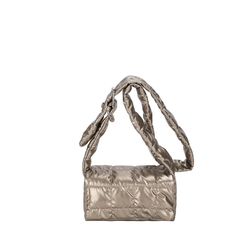 Best selling  fashion small down jacket square pack winter messenger bag for  women