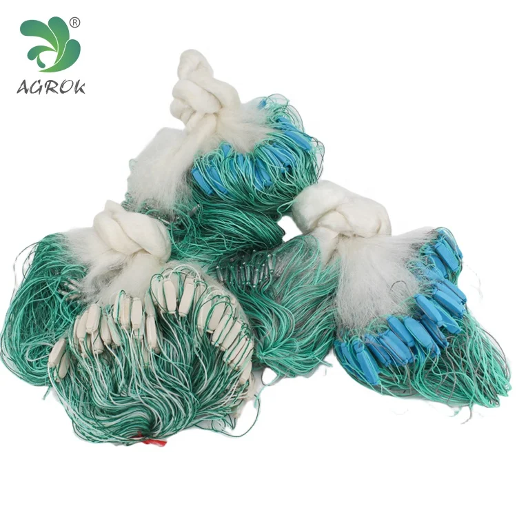 Hot sale 1 Layer/3 Layers Nylon Mono Gill Net fishing Net with Foam Float and Lead Button Sinker