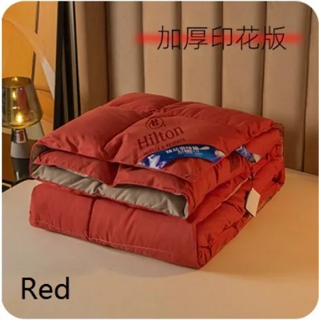 Red Hilton Hotel Microfiber Comforter Summer Cool Quilt Duvet Like Naked Sleeping Quilt Duvet with bag