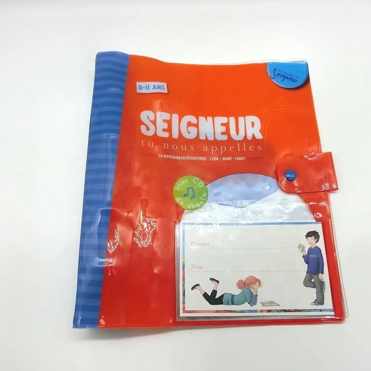 
Durable Books Files Notebooks Waterproof Custom PVC Plastic Book Cover 