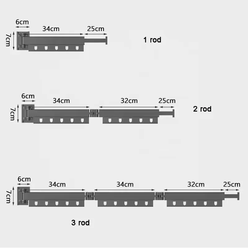 High quality modern foldable clothes rack aluminum alloy clothes rack wall mounted extended clothes rack