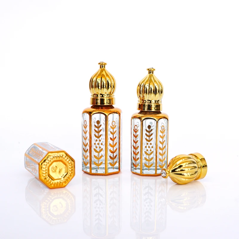 Fancy Design 6ml 9ml 12ml Mini Refillable Glass Perfume Bottle Roller  Body Massage Oil Glass Serum Bottle Attar Bottle