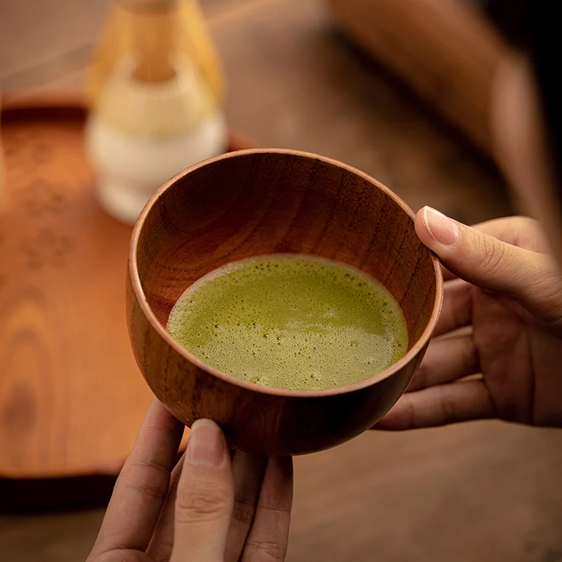 Bamboo Bowl Handmade Smooth Polished Matcha Bowl For Matcha Whisk Tea Sets