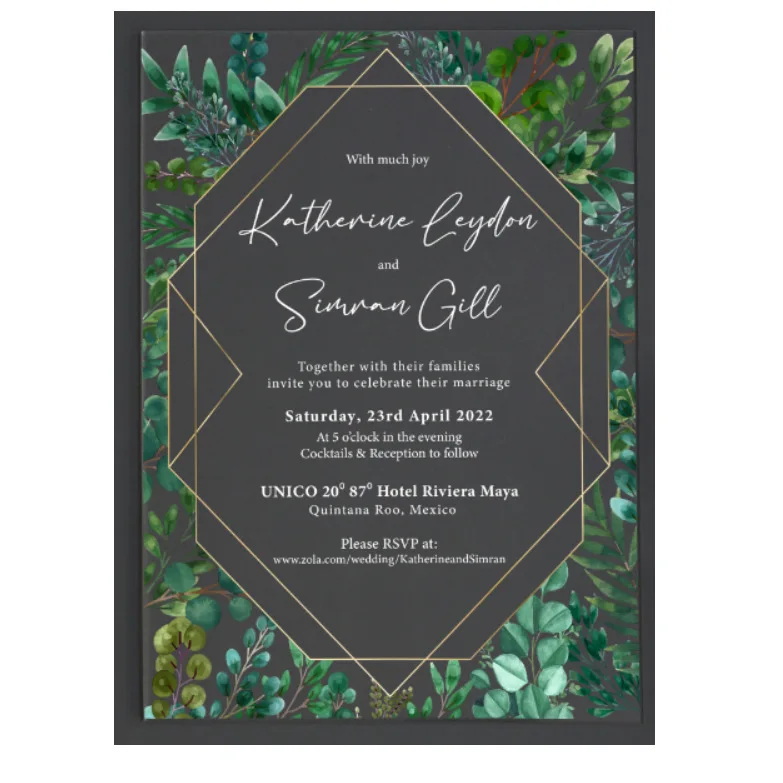 Customized Various UV Printing Frosted Customized Personalized Clear Acrylic Wedding Signs Acrylic Wedding Invitation